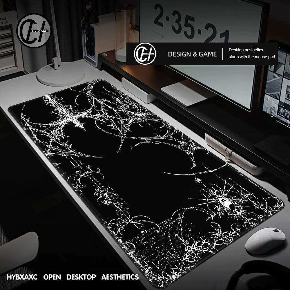 Desk Setup Black - Zwart Wit Cybersigilism Bureaumat Gotische Duizendpoten