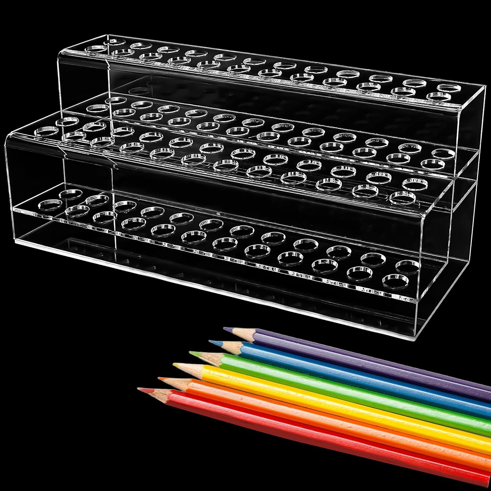 Desk Setup Home Office - Transparant acryl pennenhouder opslag 48-slots pen