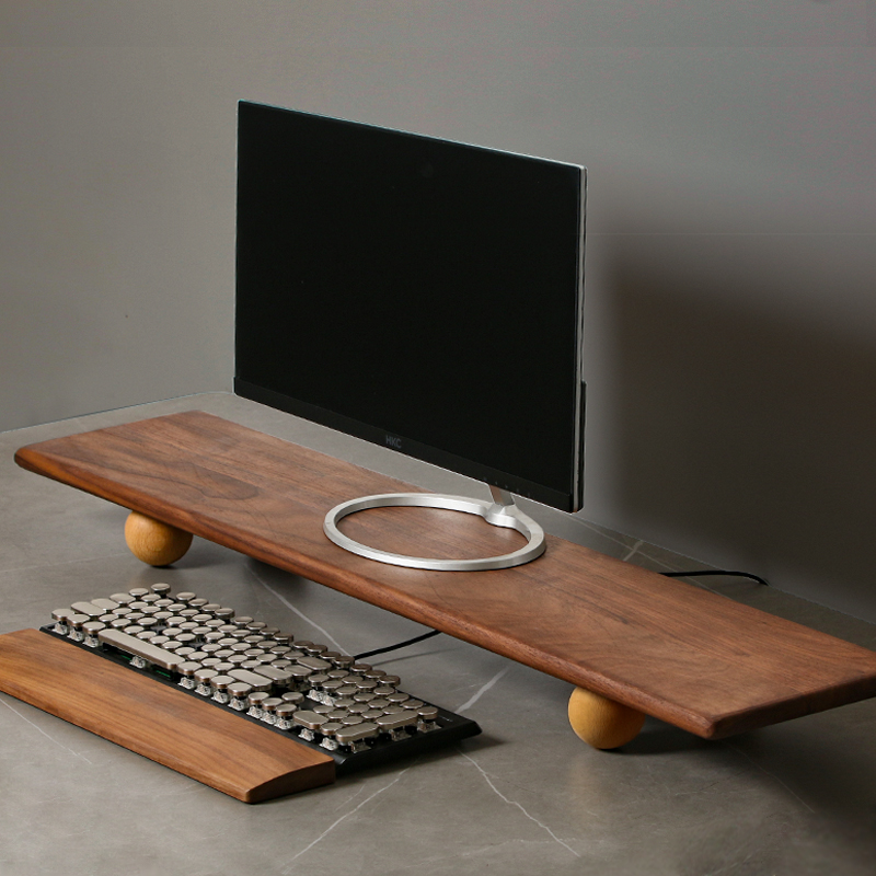 Desk Setup With Laptop And Monitor - Massief Houten Monitor Riser Laptop Hoogte