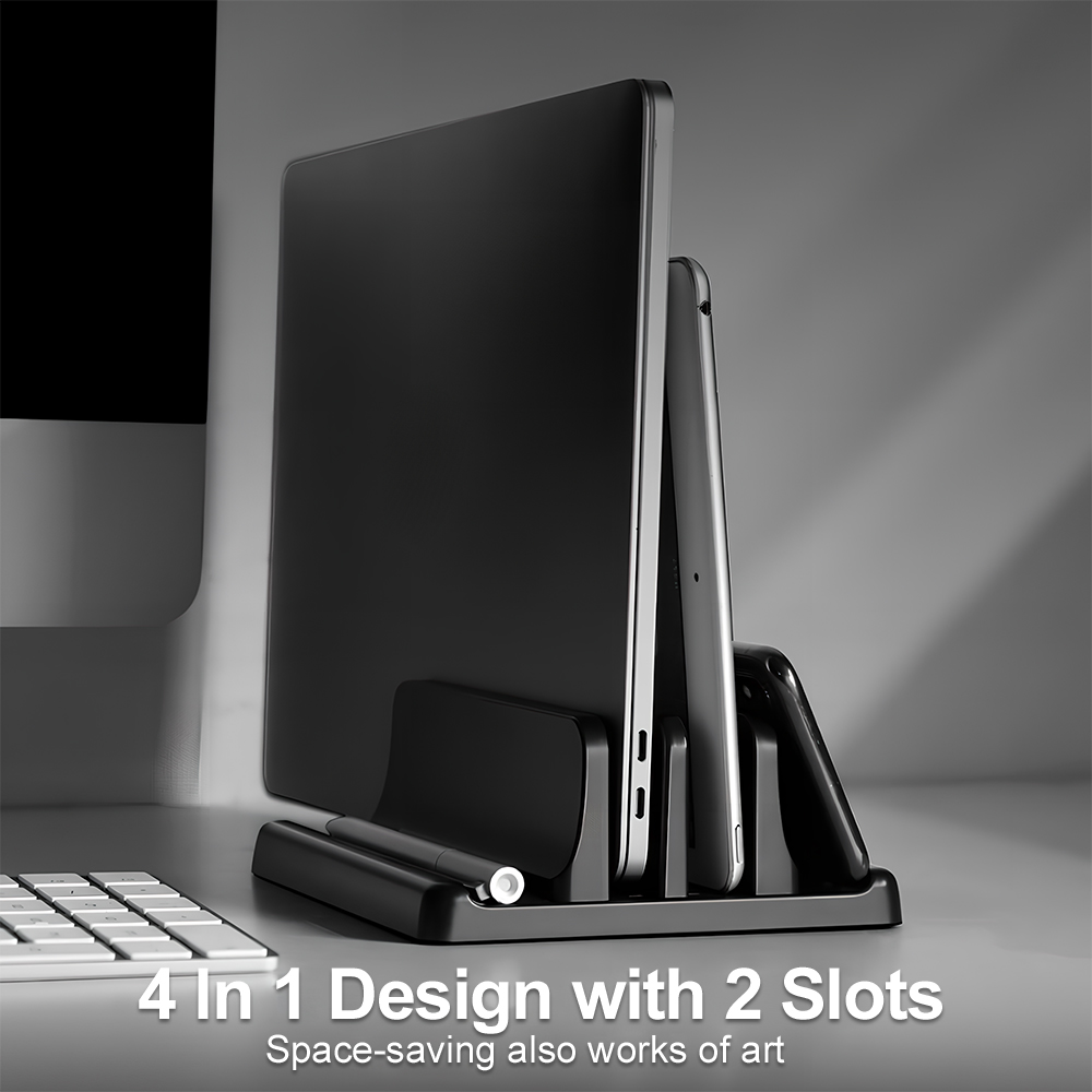 Vertical Laptop Stand - 4in1 laptopstandaard verticaal verstelbare breedte ruimtebesparende