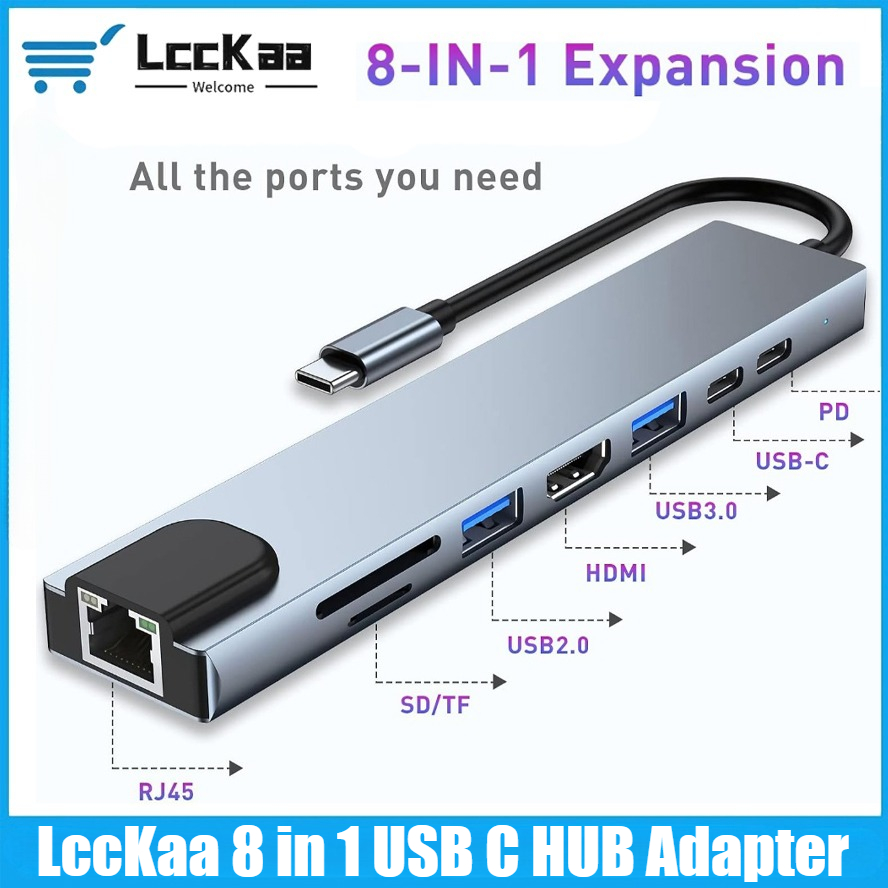 Desk Setup Usb Hub - USB-C Hub 8/7-in-1 4K HDMI Adapter