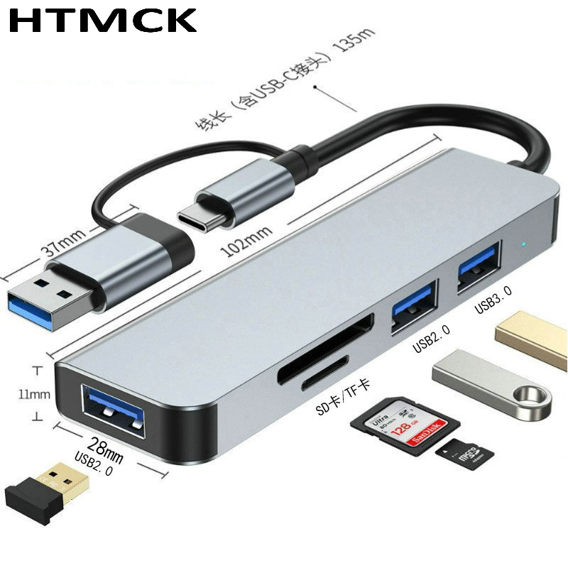 Desk Setup Usb Hub - 8-in-2 USB C Hub Multi-Port Docking