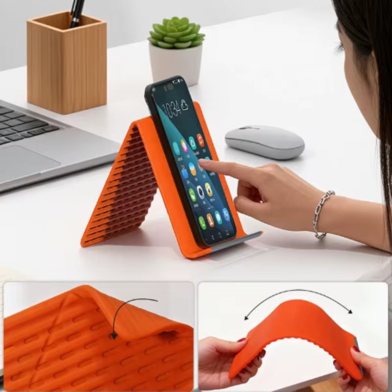Desk Setup Home Office - Flexibele opvouwbare siliconen telefoonhouder, draagbare verstelbare