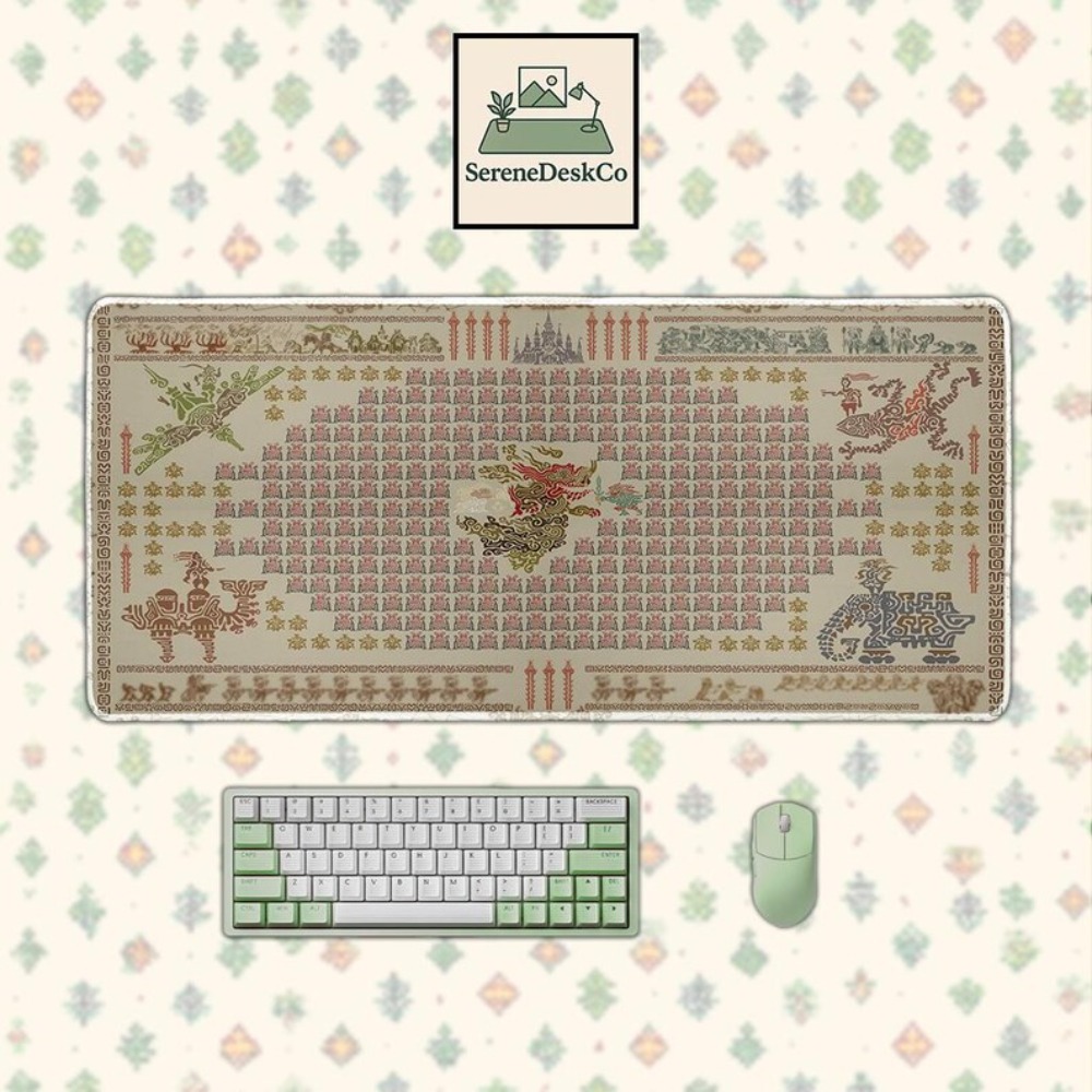 Desk Setup Inspiration - Breath of the Wild Tapestry Muismat