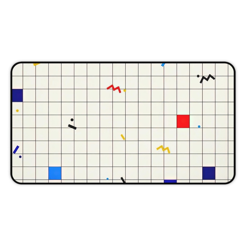 Desk Setup For Gaming - Retro Geometrische Grid Bureaumat Muismat Memphis