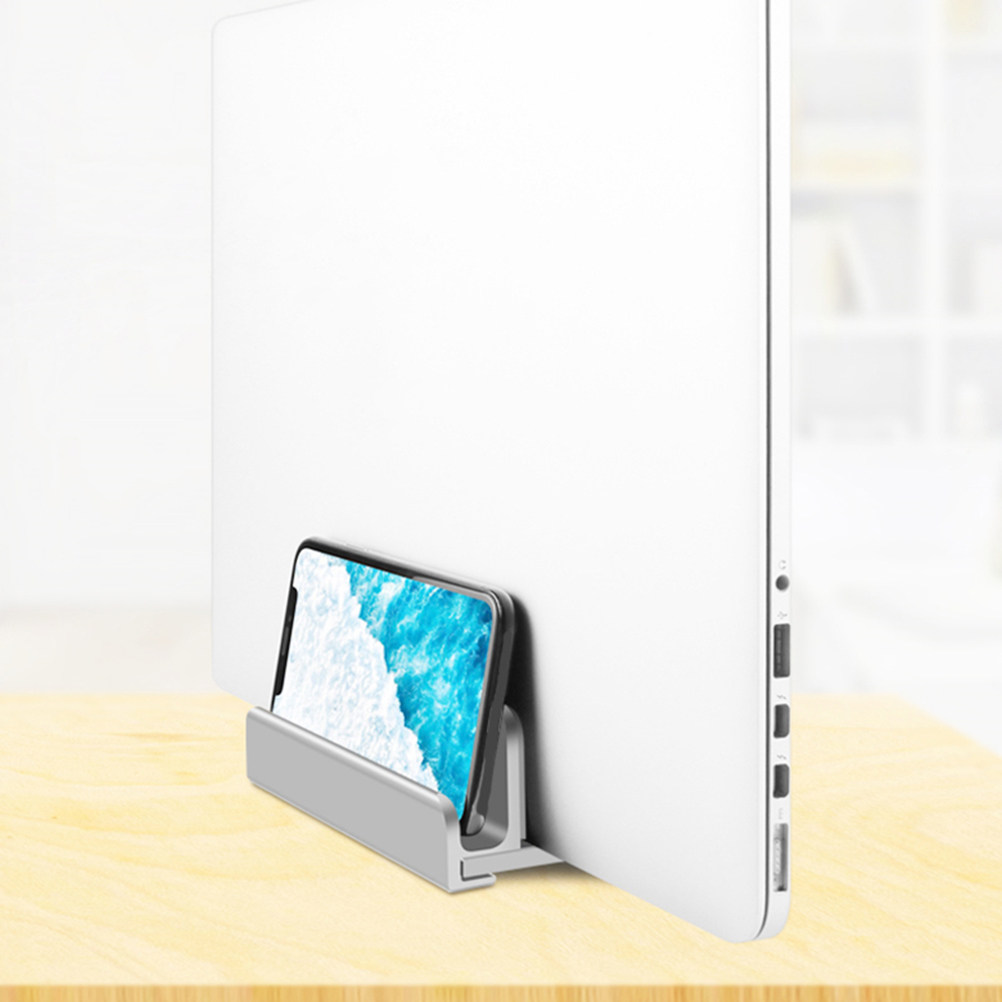 Vertical Laptop Stand - Aluminium Laptopstandaardhouder met 3 sleuven, verticaal