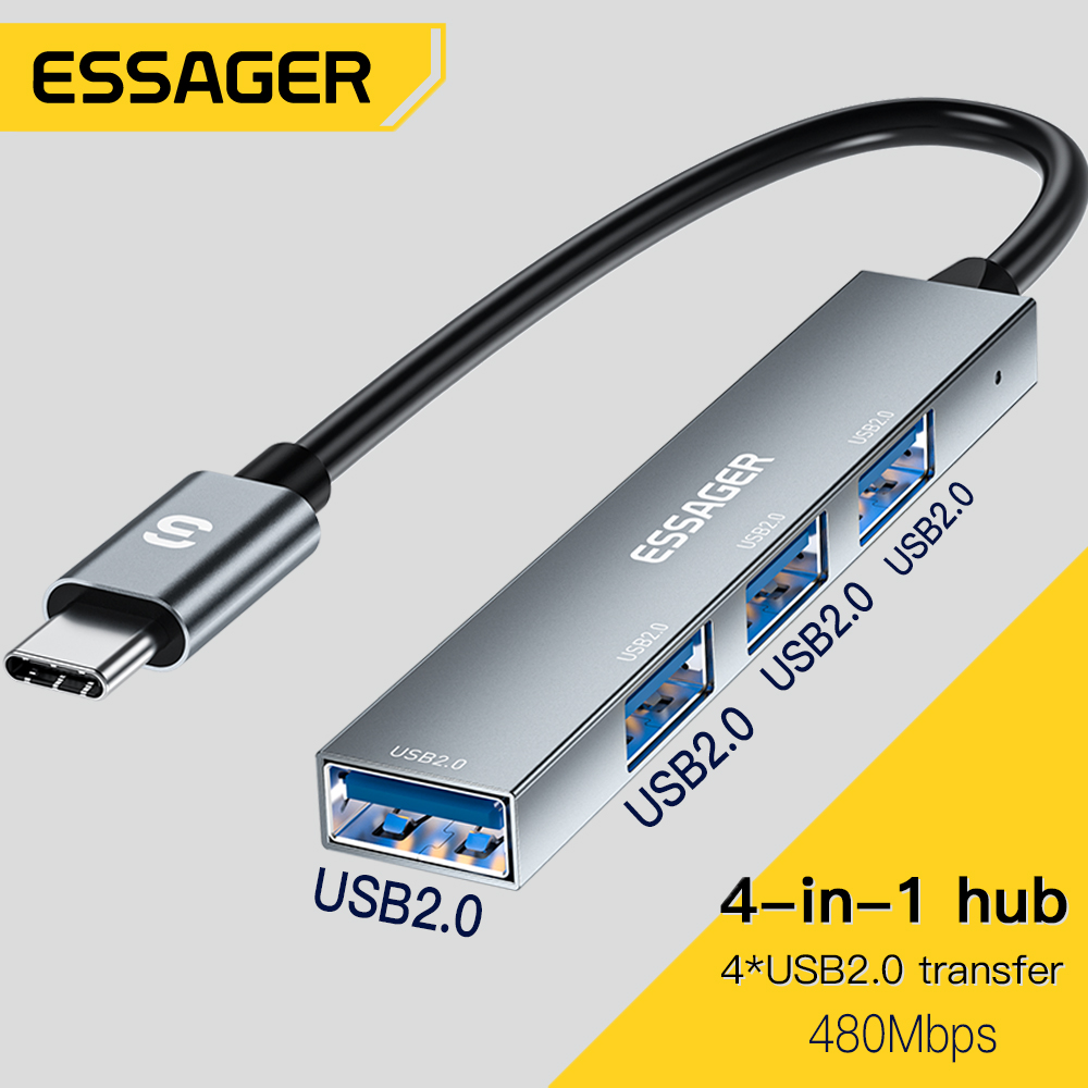 Essager 4-in-1 USB C-kabelhub  - Desk Setup Usb Hub recensie en prijs