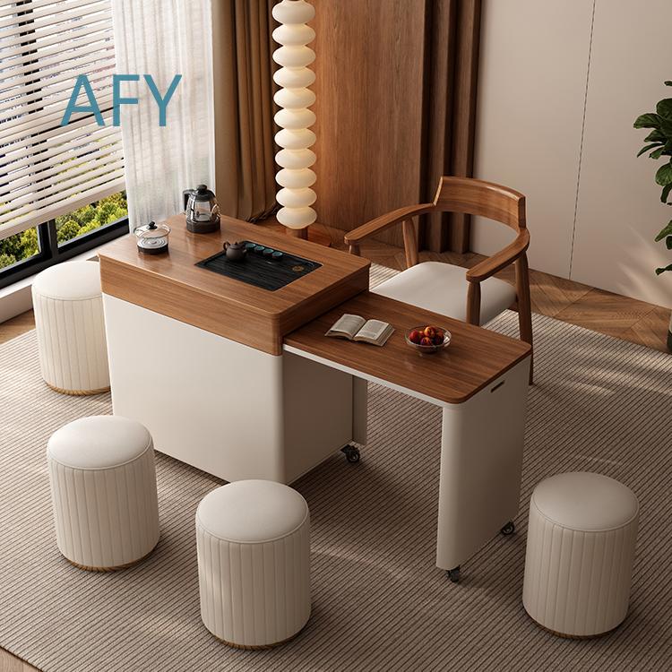 Massief houten mobiele tafel-  - Desk Setup Small Room recensie en prijs