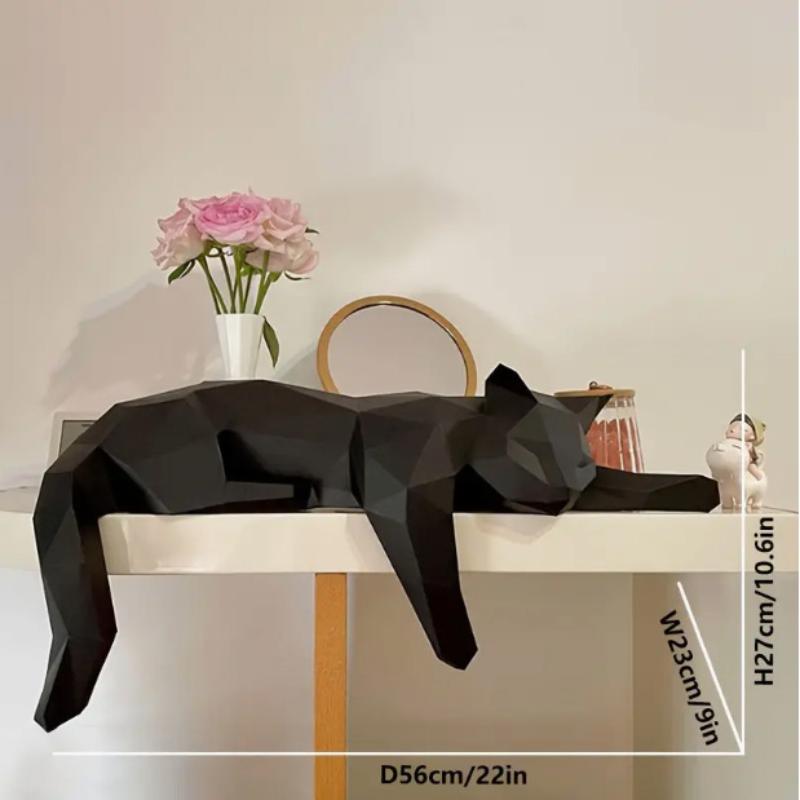 Zwart Wit Kat Standbeeld - Geo - Desk Setup Black recensie en prijs