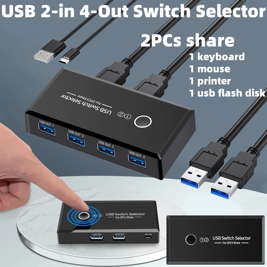 USB 2.0/3.0 KVM Switch Selecto - Desk Setup Usb Hub recensie en prijs