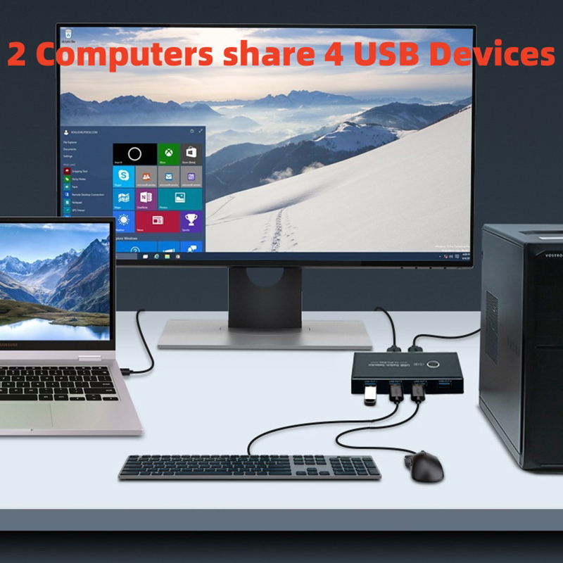 USB 2.0/3.0 KVM Switch Selecto - Desk Setup Usb Hub recensie en prijs