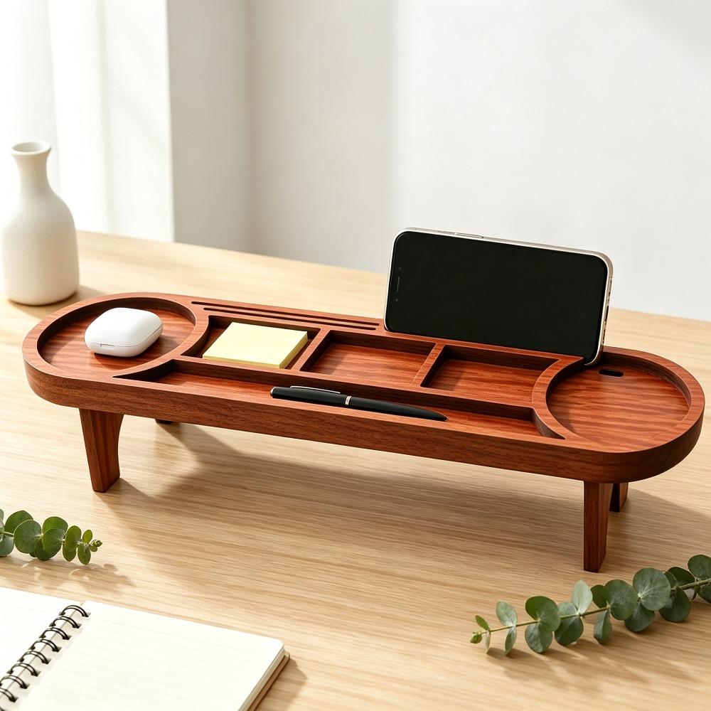 Houten bureau-organizer met te - Desk Setup Home Office recensie en prijs