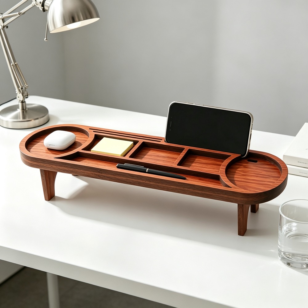 Houten bureau-organizer met te - Desk Setup Home Office recensie en prijs