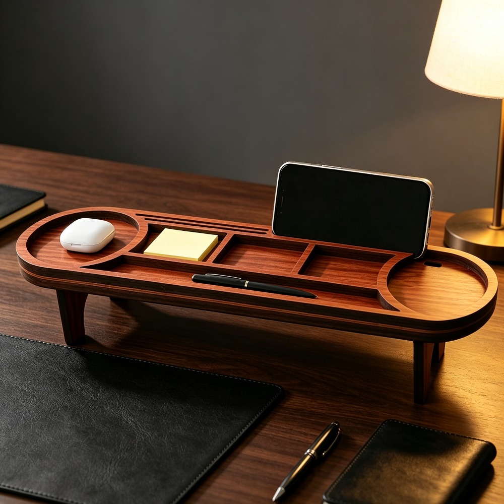 Houten bureau-organizer met te - Desk Setup Home Office recensie en prijs