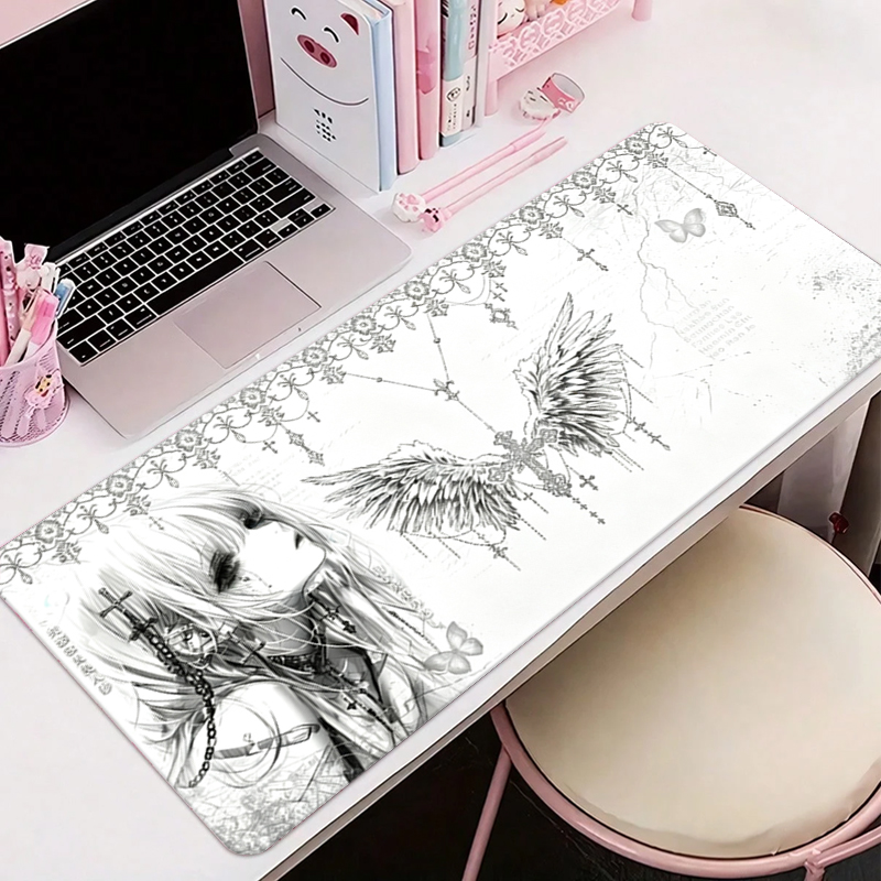 Leren muismat Zwart Wit Anime  - Desk Setup Black recensie en prijs