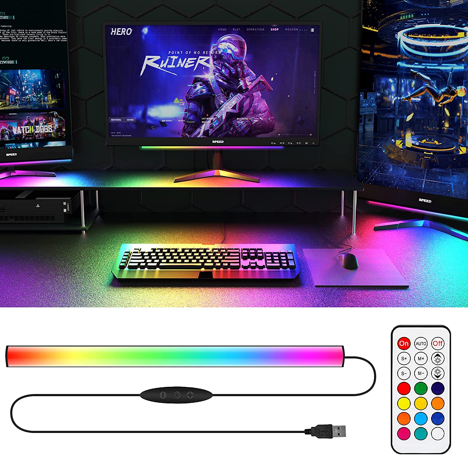 Onder monitor lichtbalk RGB Dr - Desk Setup Diy recensie en prijs